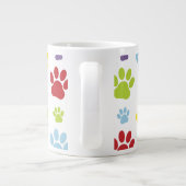 Farbige Paws, Muster, Hundeschlitten, Paw Prints Jumbo-Tasse (Rückseite)