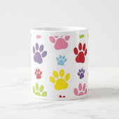 Farbige Paws, Muster, Hundeschlitten, Paw Prints Jumbo-Tasse (Vorderseite)