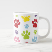 Farbige Paws, Muster, Hundeschlitten, Paw Prints Jumbo-Tasse (Rechts)