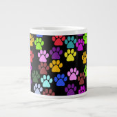 Farbige Paws, Muster, Hundeschlitten, Paw Prints Jumbo-Tasse (Vorderseite)