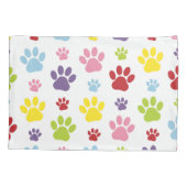 Farbige Paws, Muster, Hundeschlitten, Paw Prints Kissenbezug (Rückseite)