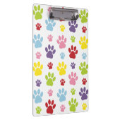 Farbige Paws, Muster, Hundeschlitten, Paw Prints Klemmbrett (Rechts)