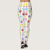 Farbige Paws, Muster, Hundeschlitten, Paw Prints Leggings (Rückseite)