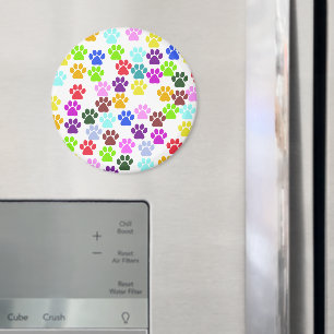 Farbige Paws, Muster, Hundeschlitten, Paw Prints Magnet