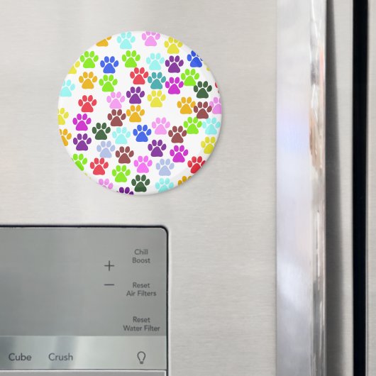 Farbige Paws, Muster, Hundeschlitten, Paw Prints Magnet (In Situ (Kühlschrank))