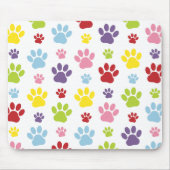Farbige Paws, Muster, Hundeschlitten, Paw Prints Mousepad (Vorne)