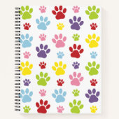 Farbige Paws, Muster, Hundeschlitten, Paw Prints Notizblock (Vorderseite)