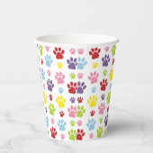 Farbige Paws, Muster, Hundeschlitten, Paw Prints Pappbecher (Rechts)