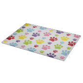 Farbige Paws, Muster, Hundeschlitten, Paw Prints Schneidebrett (Ecke)