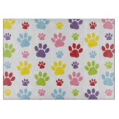 Farbige Paws, Muster, Hundeschlitten, Paw Prints Schneidebrett (Vorderseite)