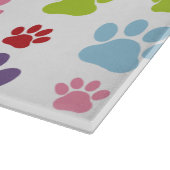 Farbige Paws, Muster, Hundeschlitten, Paw Prints Schneidebrett (Ecke)