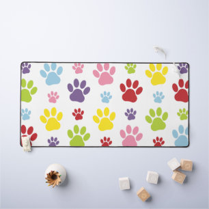 Farbige Paws, Muster, Hundeschlitten, Paw Prints Schreibtischunterlage