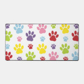 Farbige Paws, Muster, Hundeschlitten, Paw Prints Schreibtischunterlage (Vorderseite)