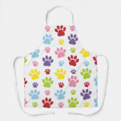 Farbige Paws, Muster, Hundeschlitten, Paw Prints Schürze (Vorderseite)