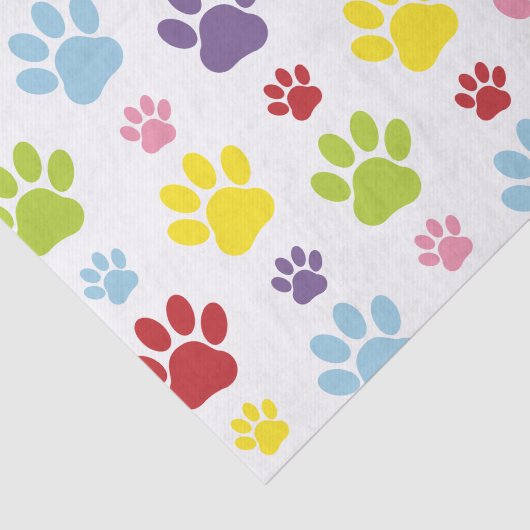 Farbige Paws, Muster, Hundeschlitten, Paw Prints Seidenpapier (Ausschnitt)