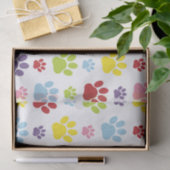 Farbige Paws, Muster, Hundeschlitten, Paw Prints Seidenpapier (Geschenk)