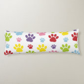 Farbige Paws, Muster, Hundeschlitten, Paw Prints Seitenschläferkissen (Rückseite)
