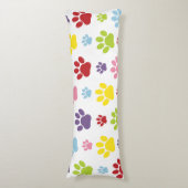 Farbige Paws, Muster, Hundeschlitten, Paw Prints Seitenschläferkissen (Vorderseite Vertikal)