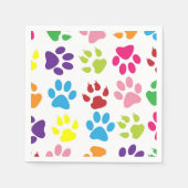 Farbige Paws, Muster, Hundeschlitten, Paw Prints Serviette (Vorderseite)