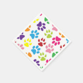 Farbige Paws, Muster, Hundeschlitten, Paw Prints Serviette (Ecke)