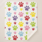 Farbige Paws, Muster, Hundeschlitten, Paw Prints Sherpadecke (Vorderseite)