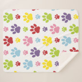 Farbige Paws, Muster, Hundeschlitten, Paw Prints Sherpadecke (Vorderseite (Horizontal))