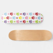 Farbige Paws, Muster, Hundeschlitten, Paw Prints Skateboard (Horizontal)