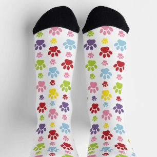 Farbige Paws, Muster, Hundeschlitten, Paw Prints Socken