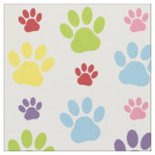 Farbige Paws, Muster, Hundeschlitten, Paw Prints Stoff (Nahaufnahme)