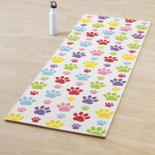 Farbige Paws, Muster, Hundeschlitten, Paw Prints Yogamatte