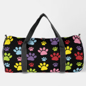 Farbige Paws, Muster, Paw Prints, Hundeschrauben Duffle Bag (Rückseite)