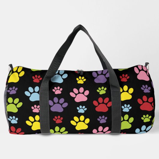 Farbige Paws, Muster, Paw Prints, Hundeschrauben Duffle Bag (Rückseite)