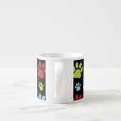 Farbige Paws, Muster, Paw Prints, Hundeschrauben Espressotasse (Rückseite)