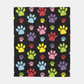 Farbige Paws, Muster, Paw Prints, Hundeschrauben Fleecedecke (Vorderseite)