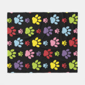 Farbige Paws, Muster, Paw Prints, Hundeschrauben Fleecedecke (Vorderseite (Horizontal))