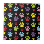 Farbige Paws, Muster, Paw Prints, Hundeschrauben Fliese (Vorderseite)