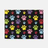 Farbige Paws, Muster, Paw Prints, Hundeschrauben Fußmatte (Vorderseite)