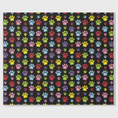 Farbige Paws, Muster, Paw Prints, Hundeschrauben Geschenkpapier (Flach)