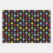 Farbige Paws, Muster, Paw Prints, Hundeschrauben Geschenkpapier Set (Vorderseite 2)