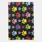 Farbige Paws, Muster, Paw Prints, Hundeschrauben Geschirrtuch (Vertikal)