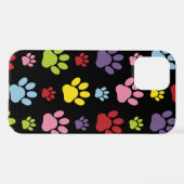 Farbige Paws, Muster, Paw Prints, Hundeschrauben iPhone Hülle (Rückseite (Horizontal))