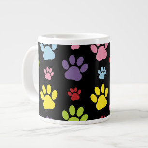 Farbige Paws, Muster, Paw Prints, Hundeschrauben Jumbo-Tasse