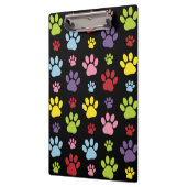Farbige Paws, Muster, Paw Prints, Hundeschrauben Klemmbrett (Links)