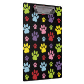 Farbige Paws, Muster, Paw Prints, Hundeschrauben Klemmbrett (Rechts)