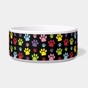 Farbige Paws, Muster, Paw Prints, Hundeschrauben Napf