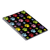 Farbige Paws, Muster, Paw Prints, Hundeschrauben Notizblock (Rechte Seite)