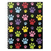 Farbige Paws, Muster, Paw Prints, Hundeschrauben Notizblock (Vorderseite)