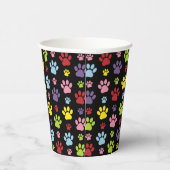 Farbige Paws, Muster, Paw Prints, Hundeschrauben Pappbecher (Rechts)