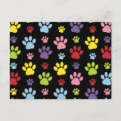 Farbige Paws, Muster, Paw Prints, Hundeschrauben Postkarte (Vorderseite)