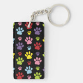 Farbige Paws, Muster, Paw Prints, Hundeschrauben Schlüsselanhänger (Rückseite)